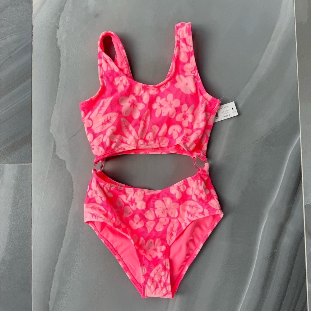 Beach Lingo girls size 12 one piece bathing suit hot pink